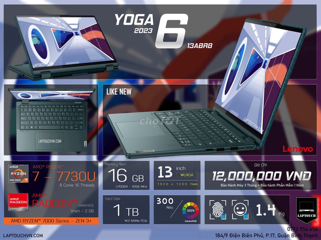 Lenovo Yoga 6 2023 13ABR8 [ Like New ]. Mua bán Laptop tại Quận Bình Thạnh Tp Hồ Chí Minh được đăng bởi Cửa Hàng Máy Tính Laptouch VN hình 1