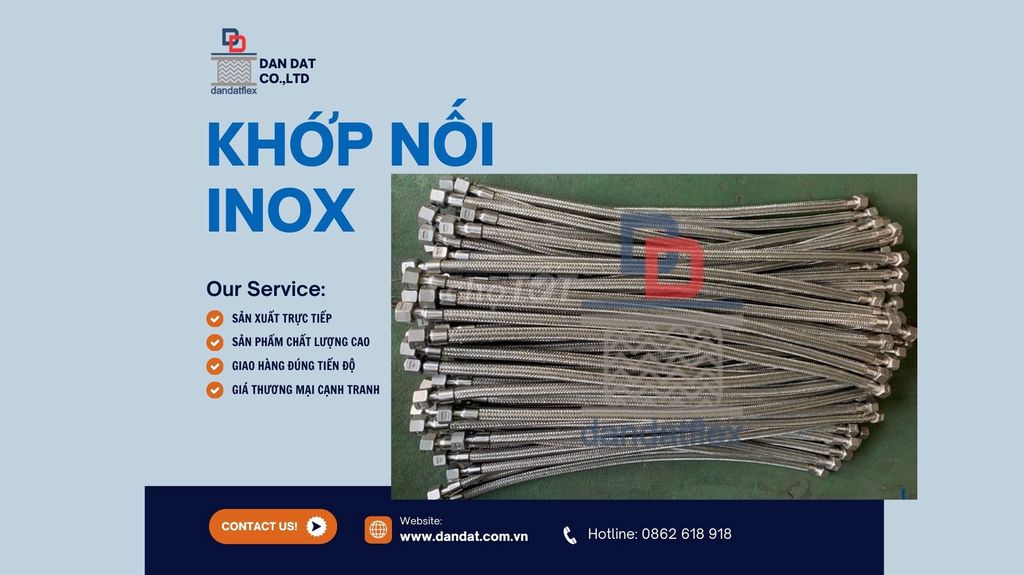 Khớp nối ren công nghiệp, ống nối mềm inox 304