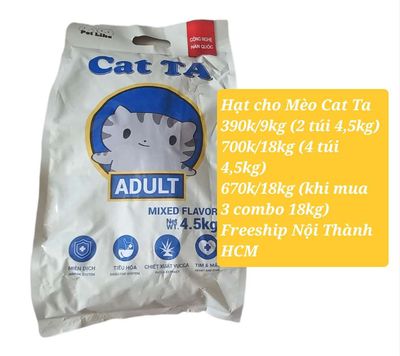 Freeship 390k/9kg thức ăn cho mèo Cat Ta