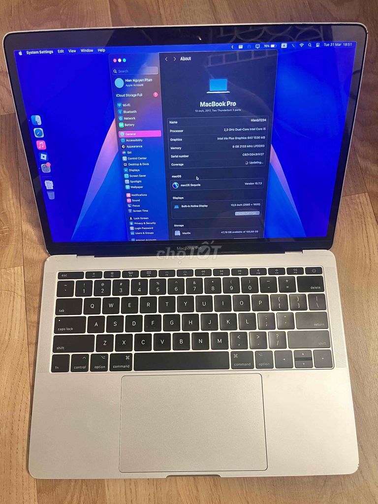 Apple Macbook Pro i5 13.3 inch 8GB/256GB. Mua bán Laptop tại Quận Hai Bà Trưng Hà Nội được đăng bởi Phan Hien Nguyen hình 1