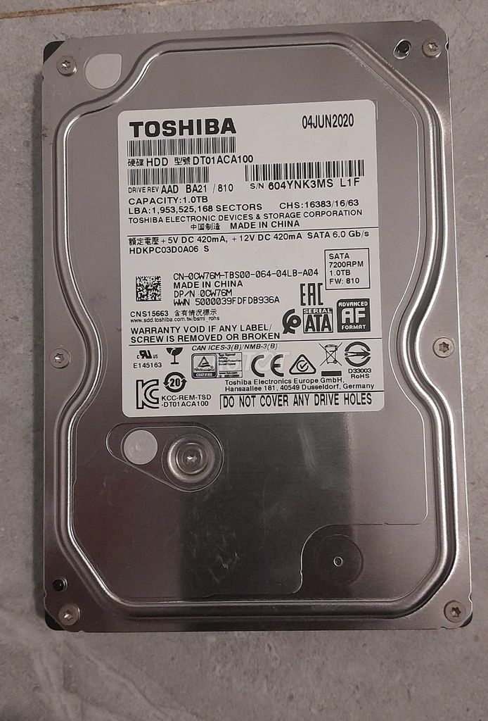 HDD TOSHBA 1Tb 7200 RPM