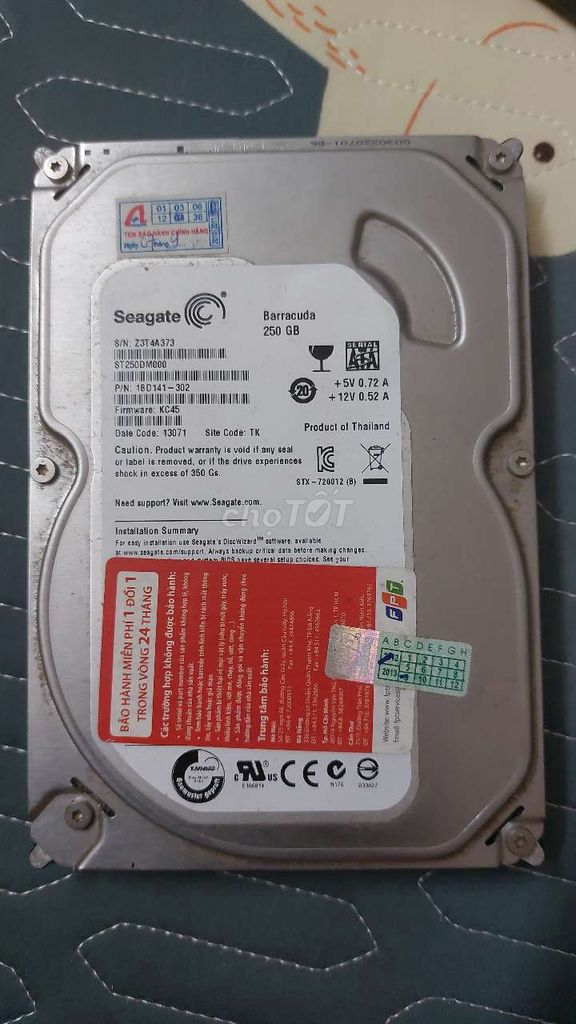 Ổ cứng HDD Seagate Barracuda 250 GB. Mua bán Linh kiện (RAM, Card...) tại Thành phố Thanh Hóa Thanh Hóa được đăng bởi Lê Thanh Hà hình 1