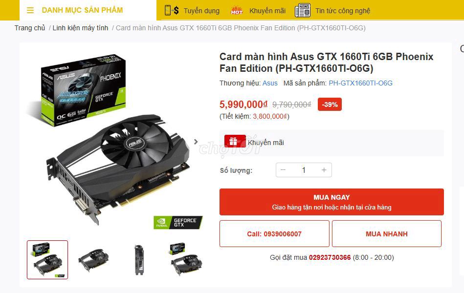 VGA  GTX 1660 Ti giá rẻ.. Mua bán Linh kiện (RAM, Card...) tại Quận Gò Vấp Tp Hồ Chí Minh được đăng bởi nguyễn đức duy hình 3
