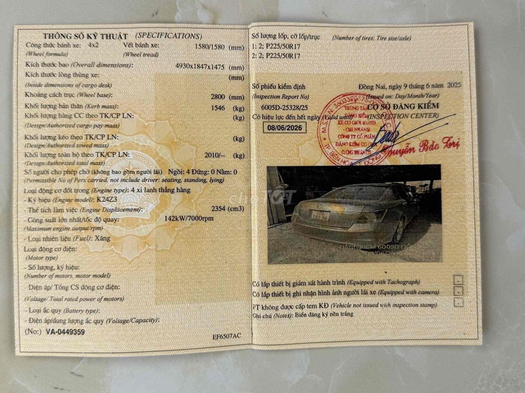 Honda Accord 2007 2.4L Vàng cát. Mua bán Ô tô tại Thành phố Thủ Dầu Một Bình Dương được đăng bởi  Trung Tin Used Car hình 22