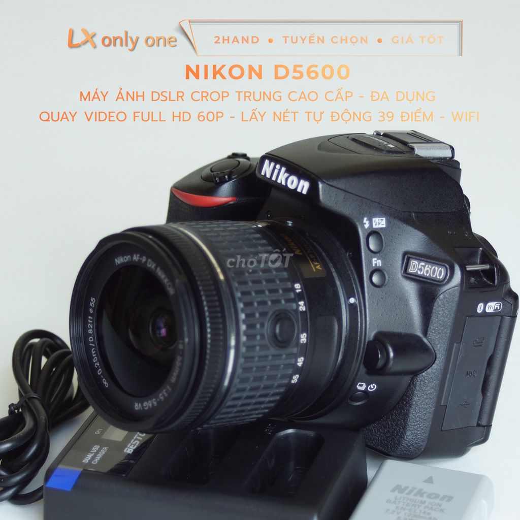 Máy ảnh NIKON D5600-WIFI + Lens AF-P NIKKOR 18-55. Mua bán Máy ảnh, Máy quay tại Quận Bình Tân Tp Hồ Chí Minh được đăng bởi Trust Only hình 1