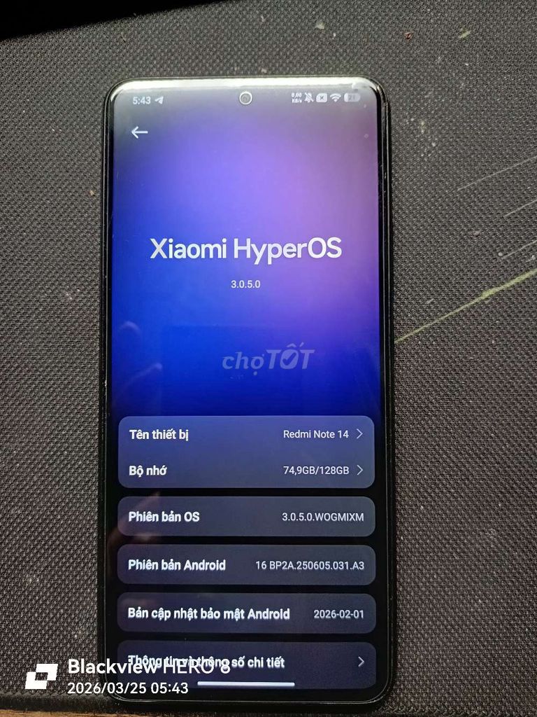 Xiaomi Redmi Note 14 128GB Đen. Mua bán Điện thoại tại Quận Thanh Xuân Hà Nội được đăng bởi Duong hình 1