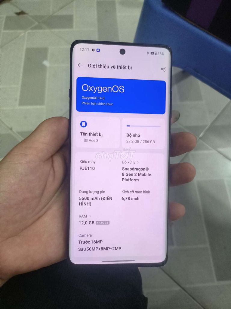 One plus ace 3 5G rôm quốc tế 12-256 gb 8gen 2