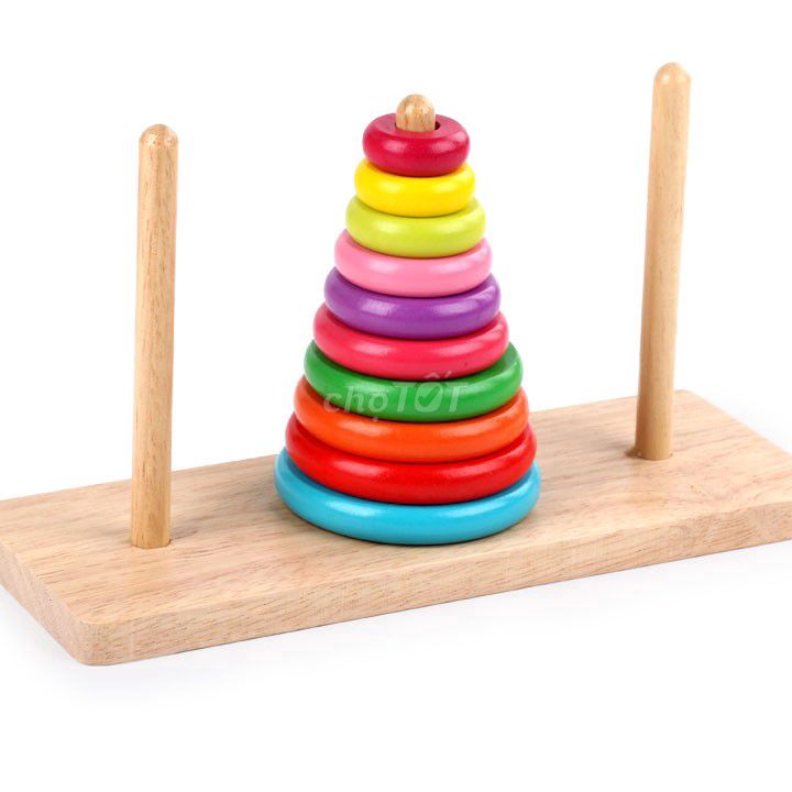 Tháp Hà Nội 10 vòng màu đồ chơi gỗ trí tuệ