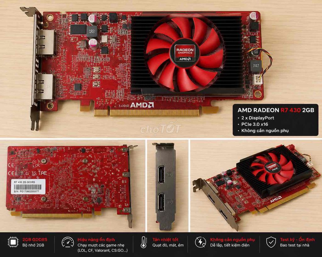Card màn hình AMD Radeon R7 430 2GB GDDR5. Mua bán Linh kiện (RAM, Card...) tại Huyện Krông Pắc Đắk Lắk được đăng bởi Tran Xuan Thanh hình 1