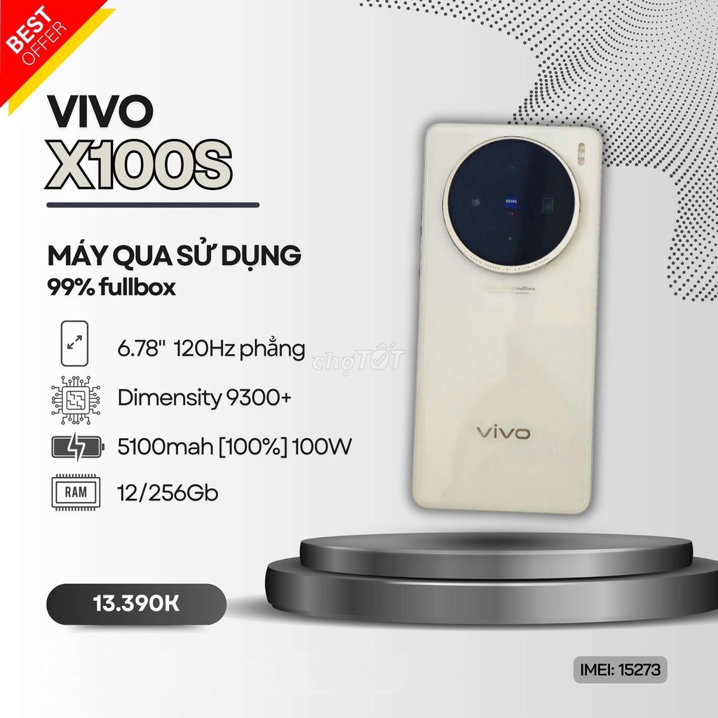 🥇VIVI X100S FULLBOX ĐẸP 12/256 XANH/TRẮNG