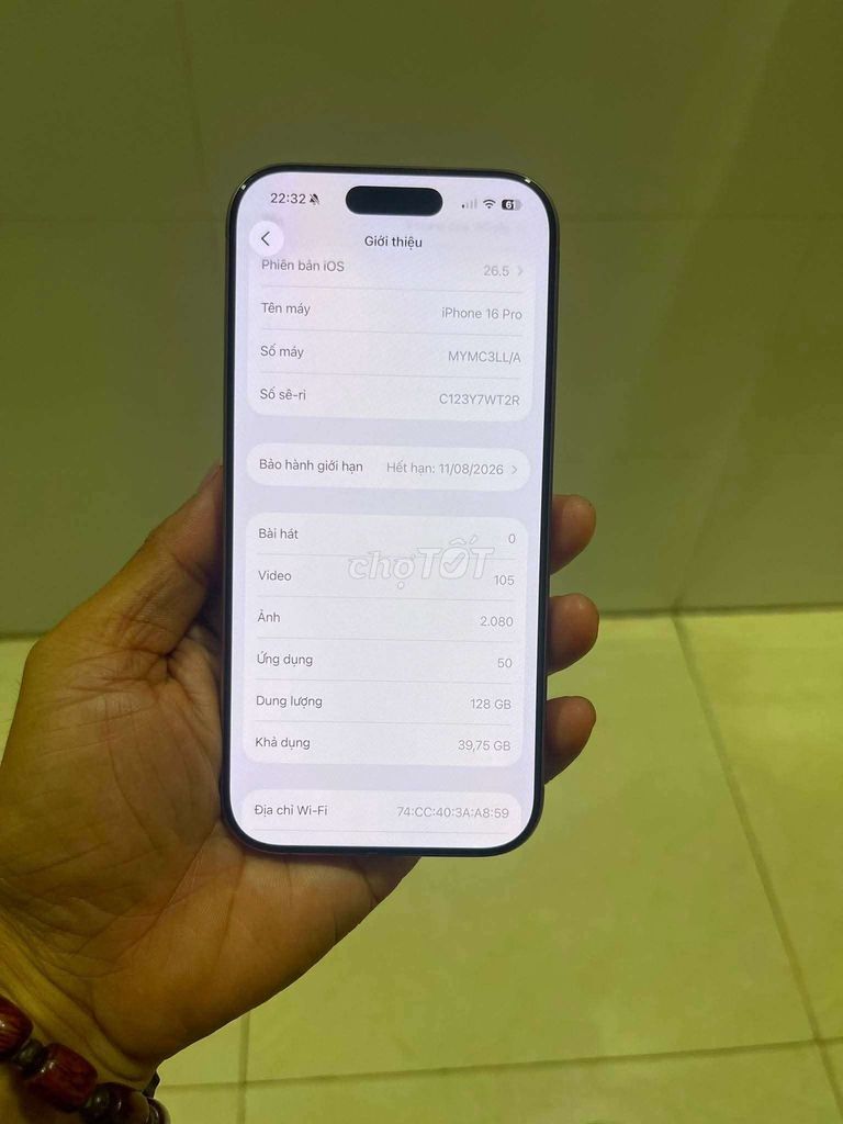 Apple iPhone 16 Pro 128GB Vàng sa mạc Like new. Mua bán Điện thoại tại Thành phố Đà Lạt Lâm Đồng được đăng bởi Trần Anh Quân hình 1