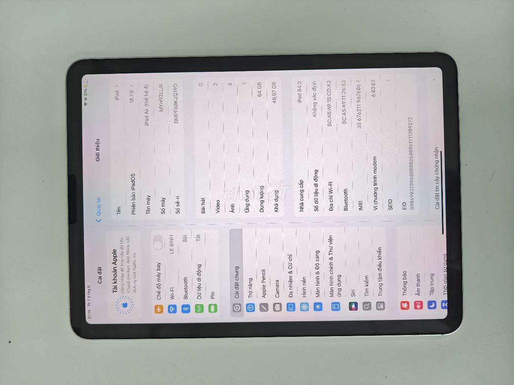 Apple iPad Air 4 64GB Bạc. Mua bán Máy tính bảng tại Thành phố Thuận An Bình Dương được đăng bởi trung hình 1