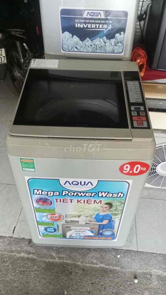 Máy giặt Aqua 9kg tiết kiệm điện bảo hành 6 tháng. Mua bán Máy giặt tại Thị xã Tân Uyên Bình Dương được đăng bởi Cong ty dien lanh manh cuong hình 1