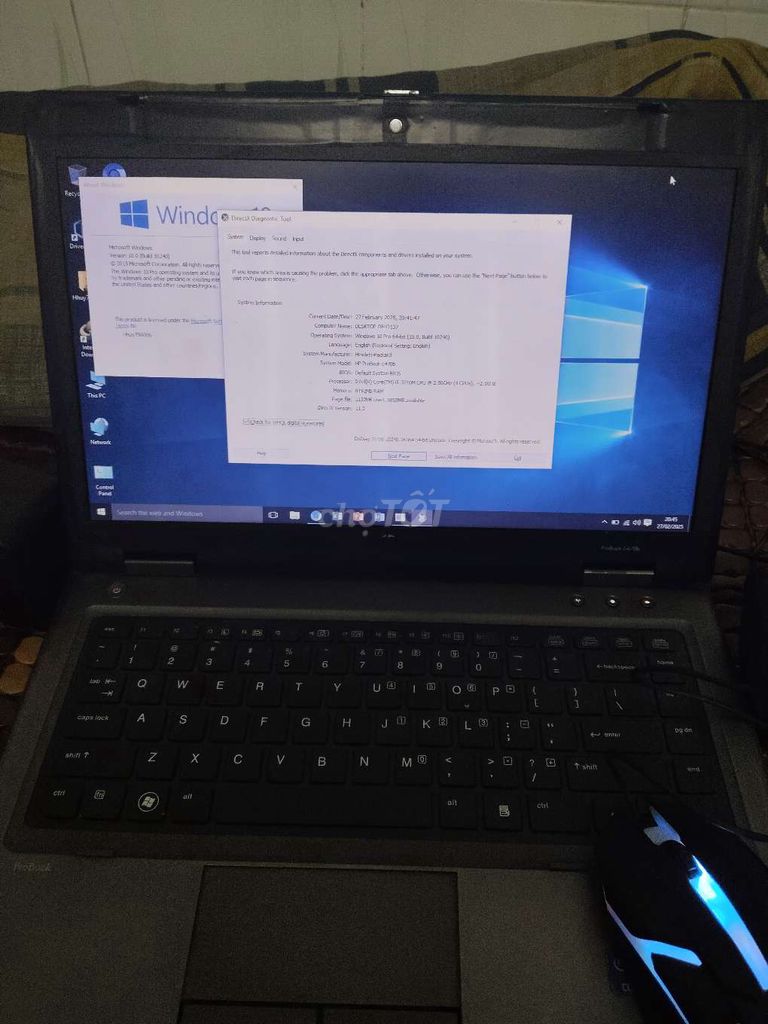 hp probook i5 8gb kèm vivoy11 k lấy-500