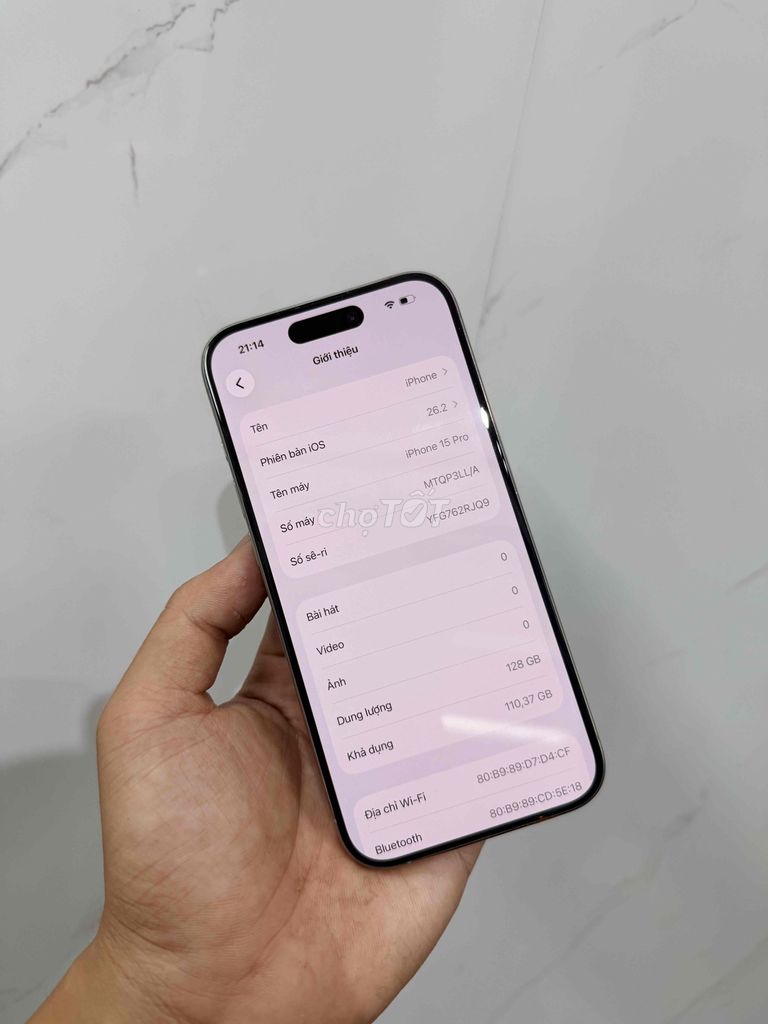 Apple iPhone 15 Pro 128GB Xám. Mua bán Điện thoại tại Quận Ngũ Hành Sơn Đà Nẵng được đăng bởi Nghĩa  hình 1