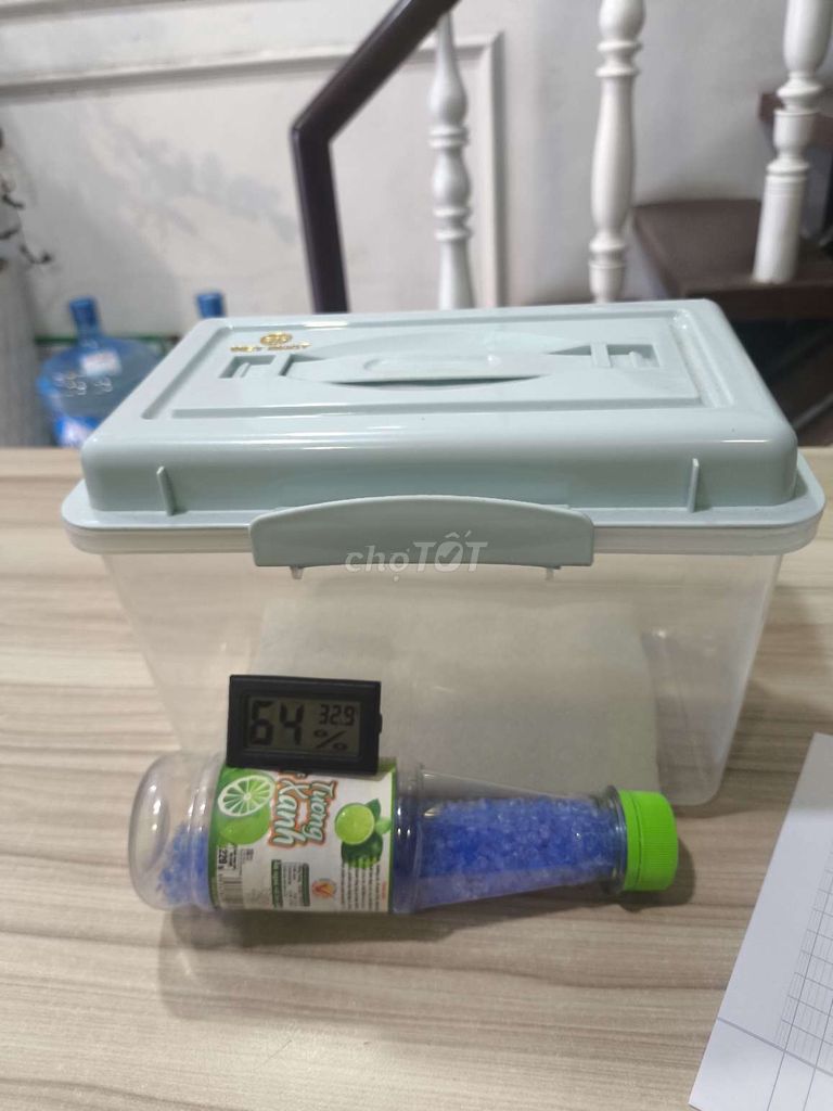 Hộp chống ẩm Nhựa Trong suốt, Xanh nhạt. Mua bán Máy ảnh, Máy quay tại Quận 4 Tp Hồ Chí Minh được đăng bởi mr cafe hình 1