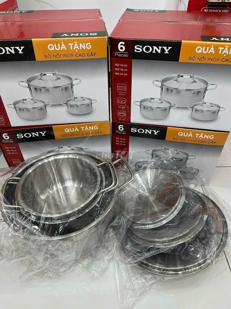 Bộ nồi inox 3 cái nồi quà tặng từ Sony