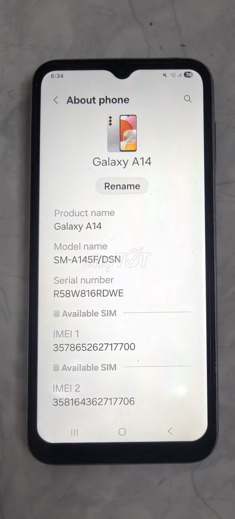 Samsung Galaxy A14 Xám Đã sử dụng. Mua bán Điện thoại tại Huyện Hòa Thành Tây Ninh được đăng bởi HDM hình 1