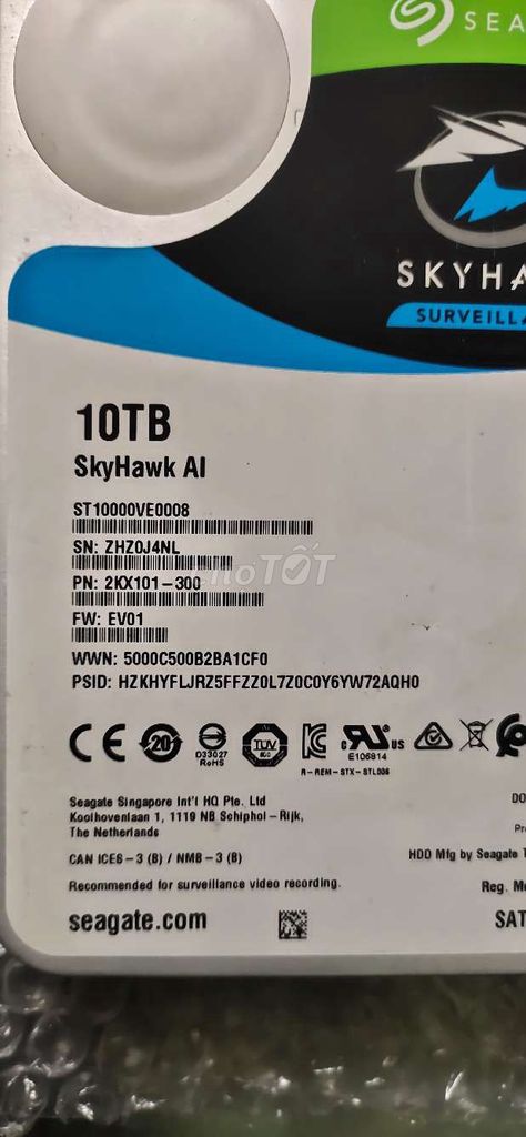 Ổ cứng HDD Seagate SkyHawk AI 10TB. Mua bán Linh kiện (RAM, Card...) tại Quận 11 Tp Hồ Chí Minh được đăng bởi nguyễn minh trường hình 1