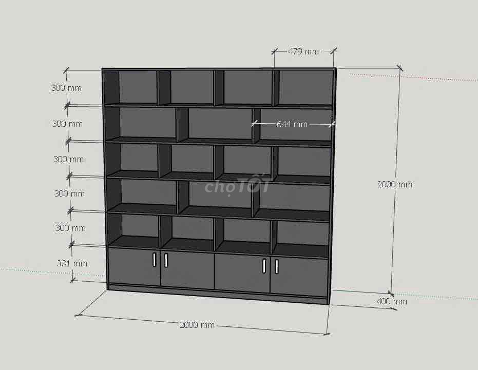 Kệ sách Gỗ MDF Đen 2m x 2m x 40cm Còn mới. Mua bán Tủ, kệ gia đình tại Quận 10 Tp Hồ Chí Minh được đăng bởi Tên chưa cung cấp hình 1