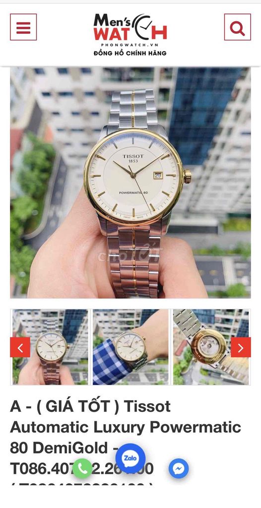 Đồng hồ Tissot Powermatic 80 Nam Thép Bạc Vàng. Mua bán Đồng hồ tại Quận Hoàng Mai Hà Nội được đăng bởi A Hưng hình 1
