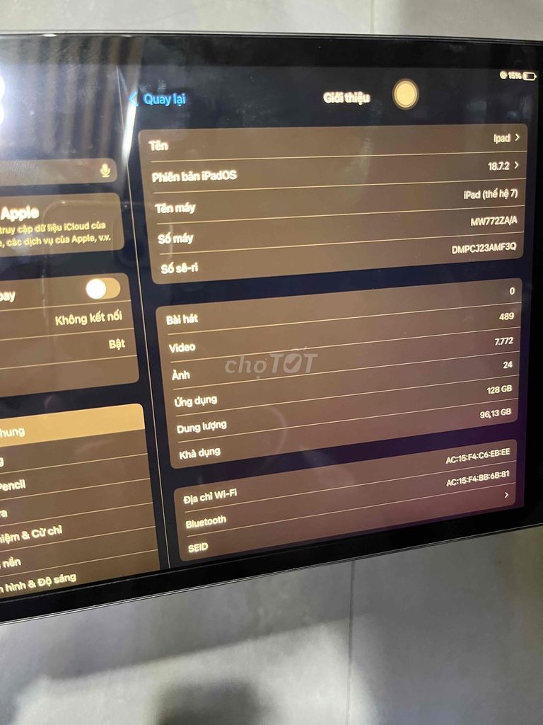 Apple iPad Gen 7 128GB Xám Đã sử dụng. Mua bán Máy tính bảng tại Quận Hải Châu Đà Nẵng được đăng bởi Ly Ly hình 1