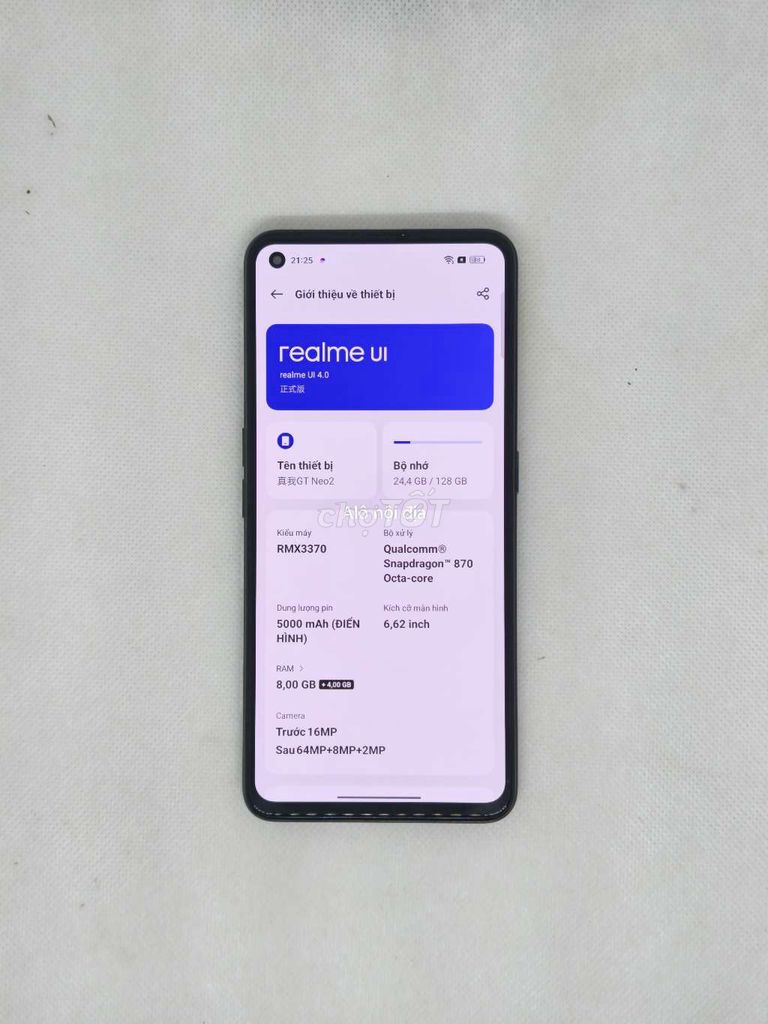 Realme GT Neo 2 Đen 8/256GB, cod toàn quốc . Mua bán Điện thoại tại Quận Thanh Xuân Hà Nội được đăng bởi Đỗ Mạnh Nhuận hình 1