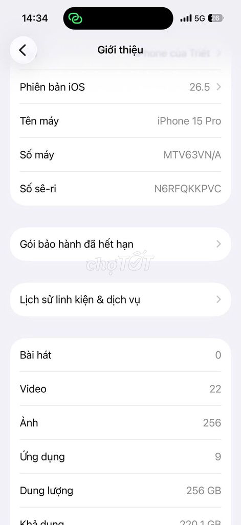 iPhone 15 Pro 256GB VN/A. Mua bán Điện thoại tại Huyện Hưng Nguyên Nghệ An được đăng bởi Hoang hình 1