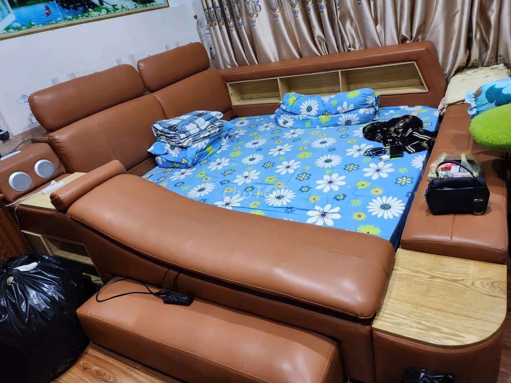 Giường massage Da cao cấp Nâu tích hợp loa. Mua bán Đồ chuyên dụng, Giống nuôi trồng tại Thành phố Long Xuyên An Giang được đăng bởi Thiên Ân hình 1