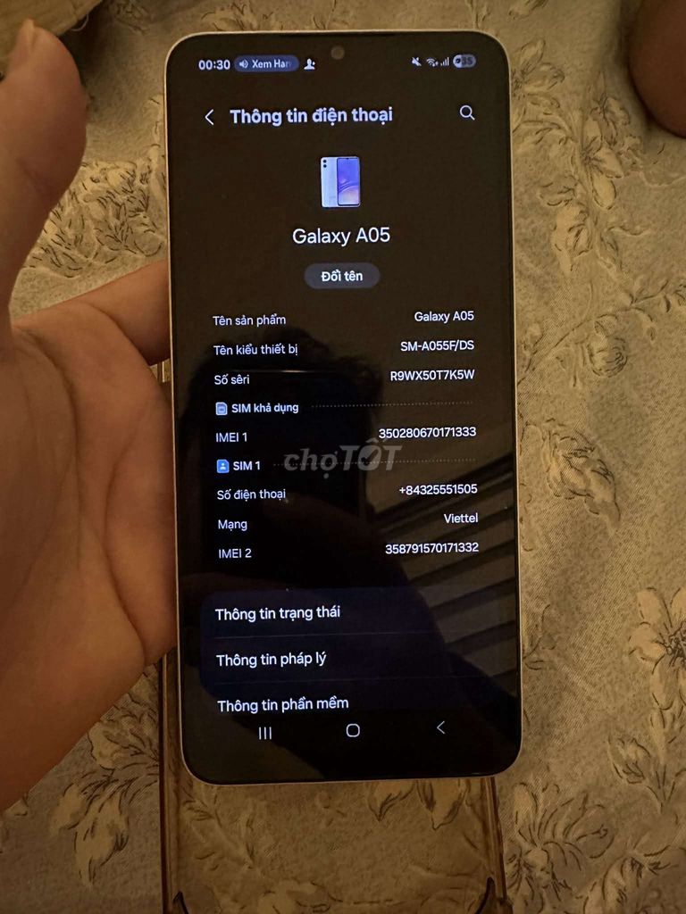 Samsung Galaxy A05 Trắng. Mua bán Điện thoại tại Quận Hà Đông Hà Nội được đăng bởi Phương Hoa hình 1