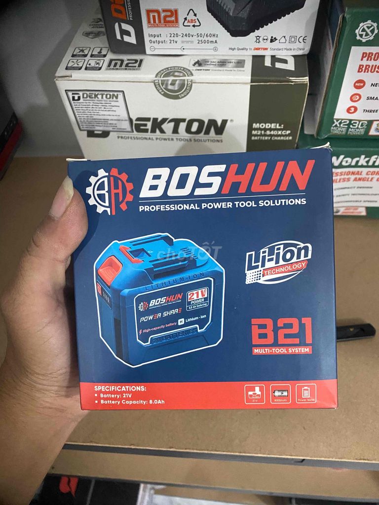 Pin BOSHUN B21 Li-ion 8.0Ah 21V. Mua bán Phụ kiện (Màn hình, Chuột...) tại Huyện Long Phú Sóc Trăng được đăng bởi Store Hời Ghê hình 1