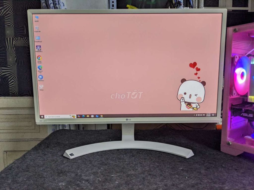 Màn LG 24 inches mỏng. Trắng.