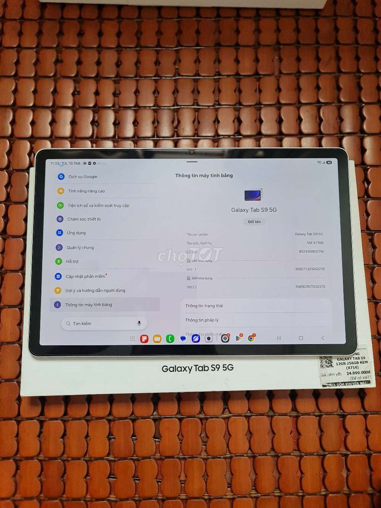 Samsung Galaxy Tab S9 5G 12GB/256GB Bạc. Mua bán Máy tính bảng tại Quận Tân Bình Tp Hồ Chí Minh được đăng bởi Sơn hình 1
