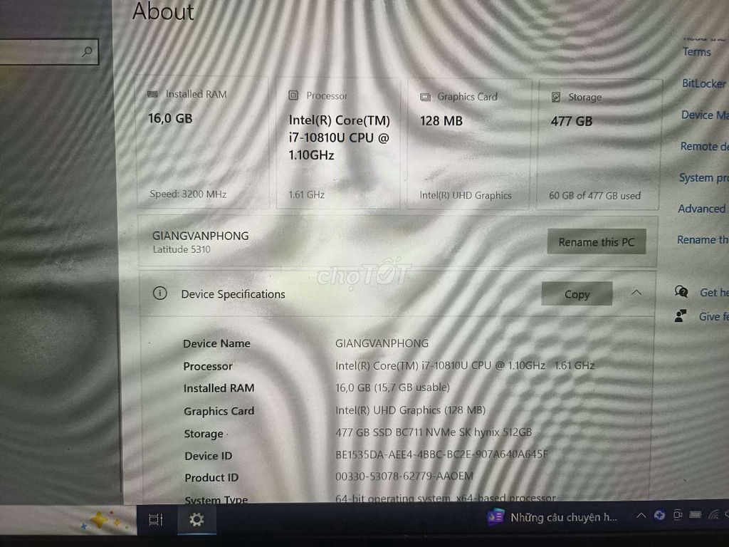 Dell Latitude 5310 i7-10810U 16GB/512GB Xám. Mua bán Laptop tại Quận Bình Tân Tp Hồ Chí Minh được đăng bởi PHONG NHÀ ĐẸP hình 1