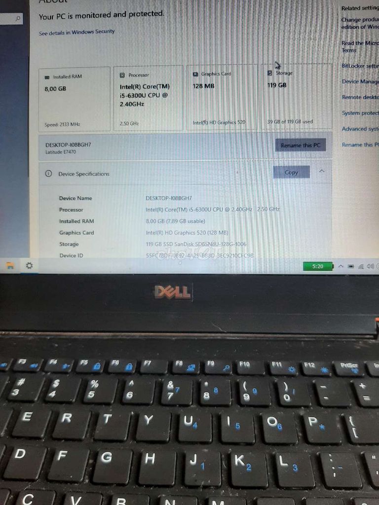 Dell Latitude E7470 i5 14 inch 8GB/128GB. Mua bán Laptop tại Huyện Hoằng Hóa Thanh Hóa được đăng bởi hot boy hình 1