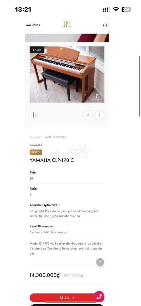 Đàn Piano Điện Yamaha CLP-170 Gỗ Nâu. Mua bán Nhạc cụ tại Quận Lê Chân Hải Phòng được đăng bởi Hồng Anh hình 1