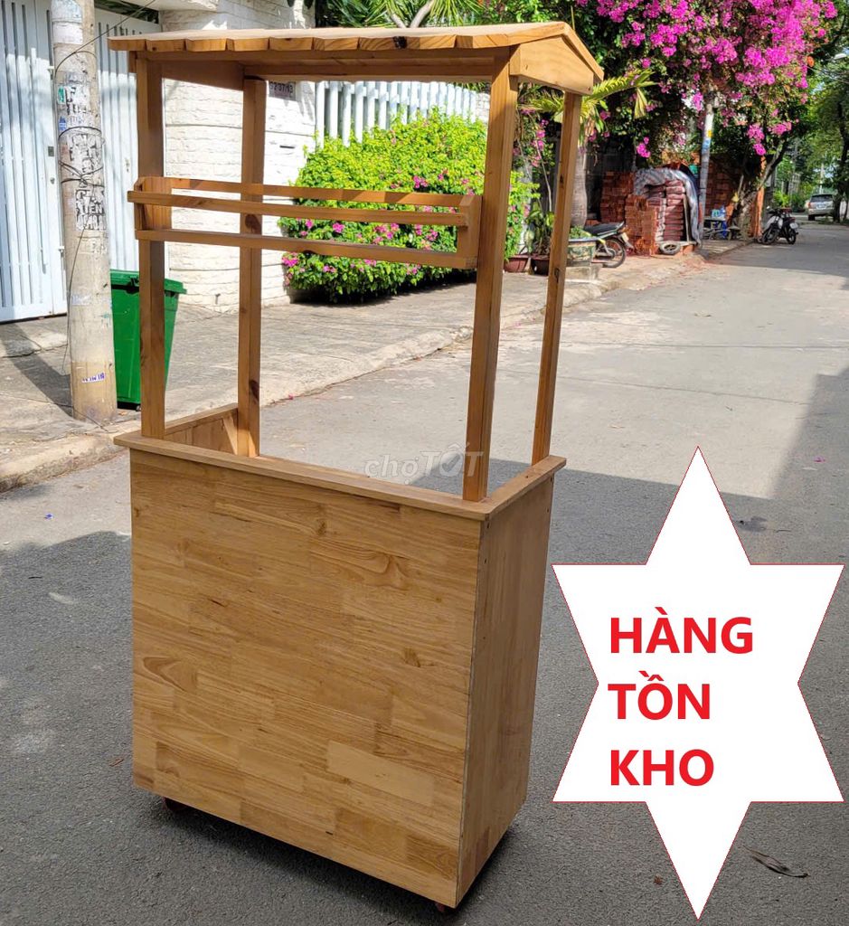Xe đẩy bán hàng Gỗ Vàng gỗ 80cm, xe gỗ bán cafe. Mua bán Đồ chuyên dụng, Giống nuôi trồng tại Quận 12 Tp Hồ Chí Minh được đăng bởi Thanh lý Nội thất giá sỉ hình 1