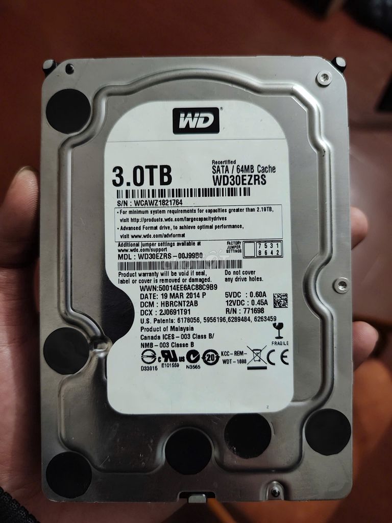 Ổ Cứng PC Western Digital 3TB dùng tốt