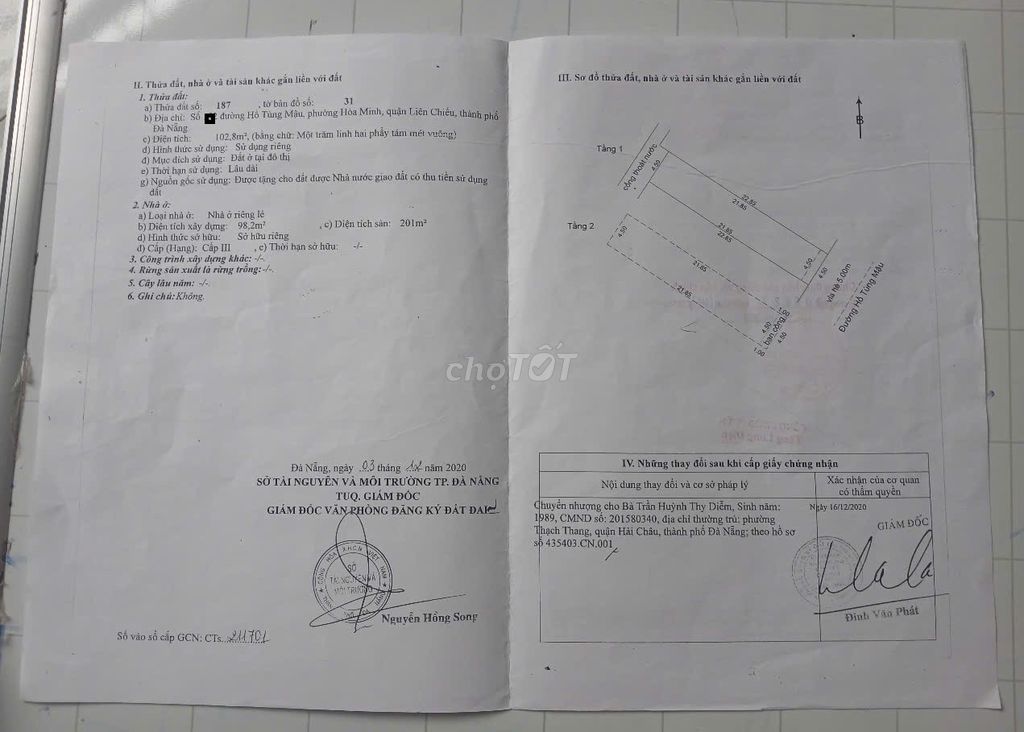 Bán nhà 2 tầng mặt tiền đường 10,5m Hồ Tùng Mậu, Đà nẵng
