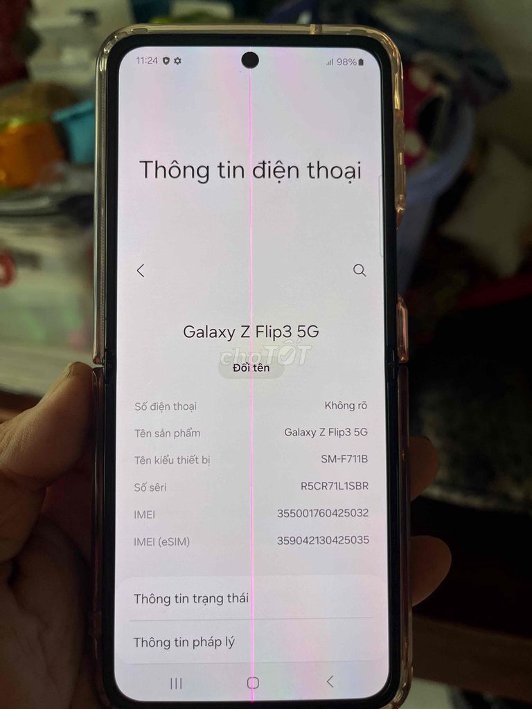 Samsung Galaxy Z Flip3 5G sọc màn hình. Mua bán Điện thoại tại Huyện Hóc Môn Tp Hồ Chí Minh được đăng bởi Phạm Tuân hình 1