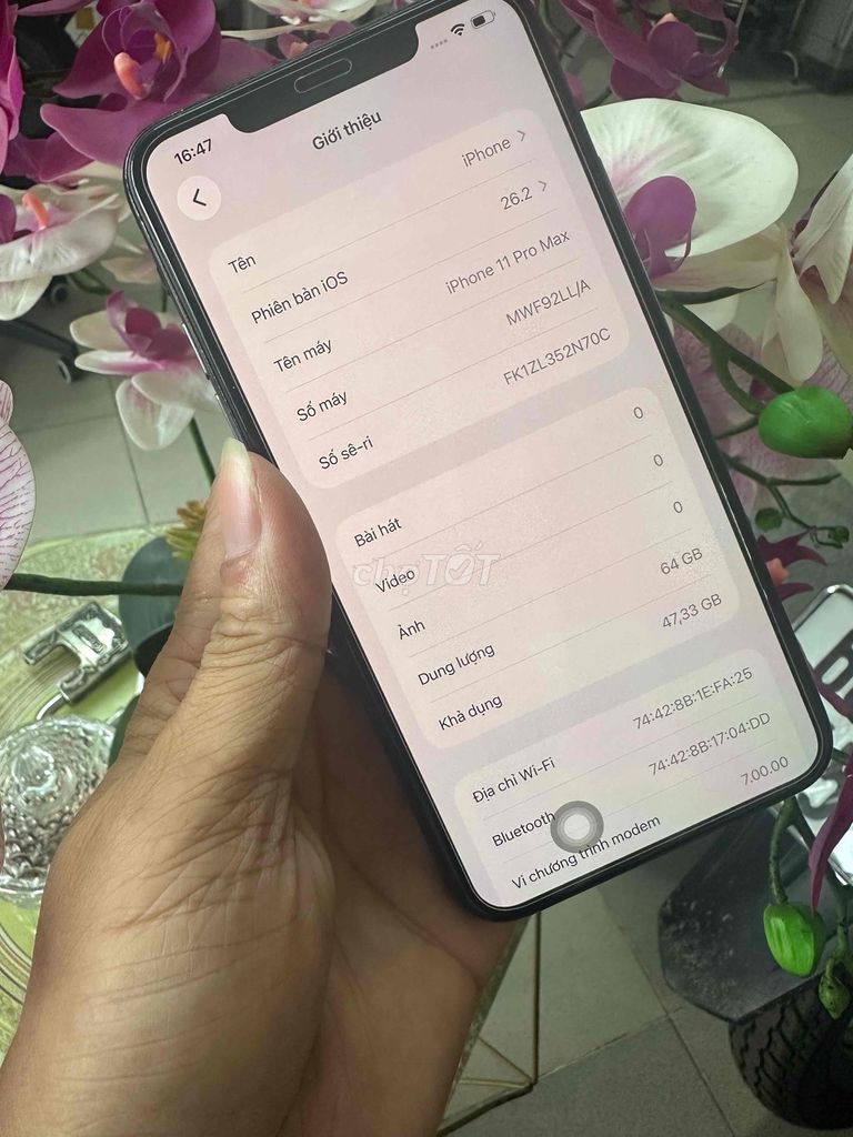 iPhone 11 Pro Max 64GB Xám Đã dùng. Mua bán Điện thoại tại Thành phố Biên Hòa Đồng Nai được đăng bởi nguyễn út apple hình 1