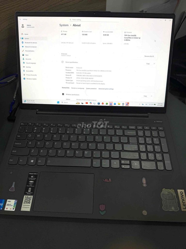Lenovo IdeaPad Slim 5 i5 15.6 inch 8GB/512GB. Mua bán Laptop tại Quận Bình Thạnh Tp Hồ Chí Minh được đăng bởi Hoàng Linh MQ hình 1