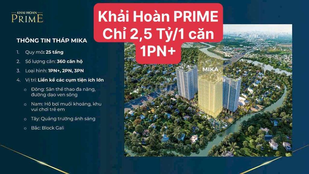 Cần Bán Căn Hộ Dự Án Khải Hoàn Prime Giá ***. 2,3 Tỷ/1 căn