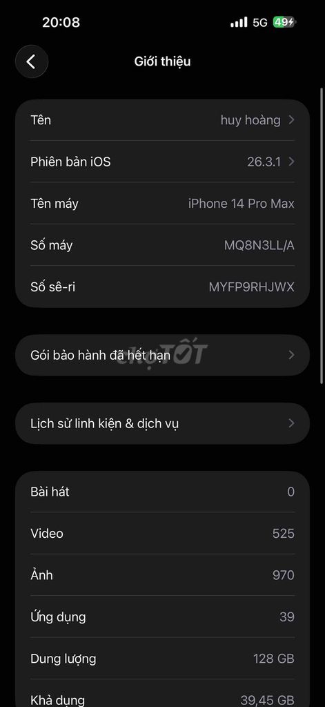 Apple iPhone 14 Pro Max 128GB Đen. Mua bán Điện thoại tại Huyện Cư Jút Đắk Nông được đăng bởi Huy Hoàng hình 1