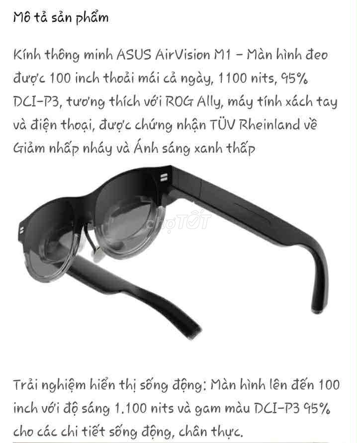 Kính thông minh ASUS AirVision M1 Đen. Mua bán Thiết bị đeo thông minh tại Quận Phú Nhuận Tp Hồ Chí Minh được đăng bởi Tiên hình 1