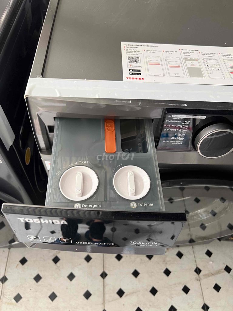 Máy giặt sấy Toshiba Inverter giặt 10.5 kg sấy 7kg