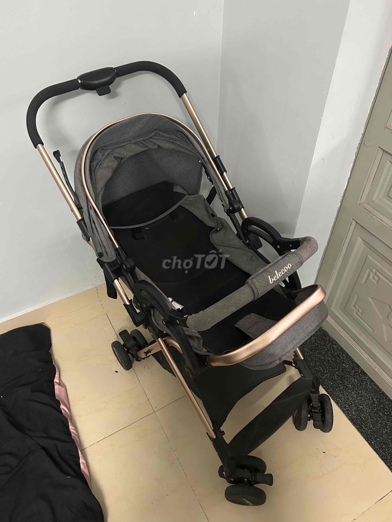 Nôi đẩy em bé Belecoo Xám Gấp gọn. Mua bán Mẹ và bé tại Huyện Hóc Môn Tp Hồ Chí Minh được đăng bởi Bin hình 1