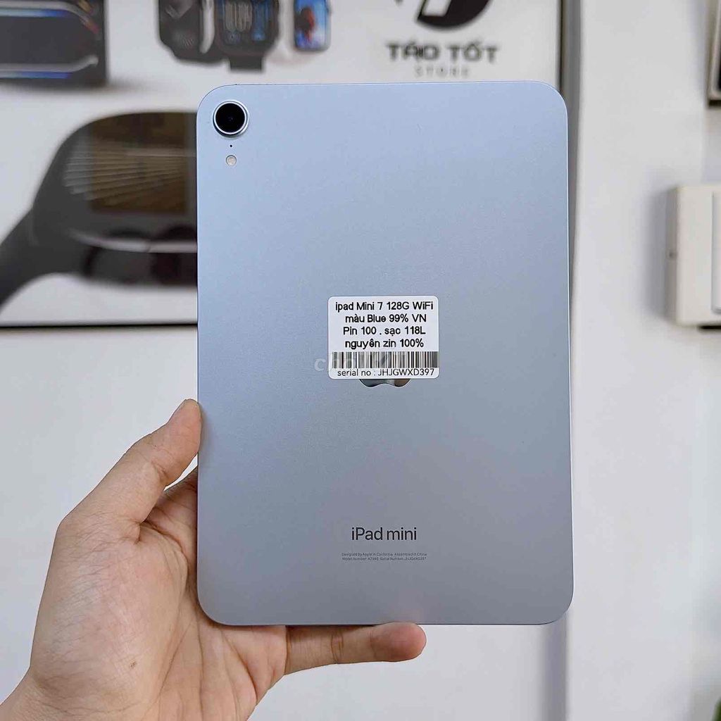 Apple iPad Mini 7 Wifi Xanh 128GB 99% pin 98% vna. Mua bán Máy tính bảng tại Quận 10 Tp Hồ Chí Minh được đăng bởi Táo Tốt Apple  hình 1