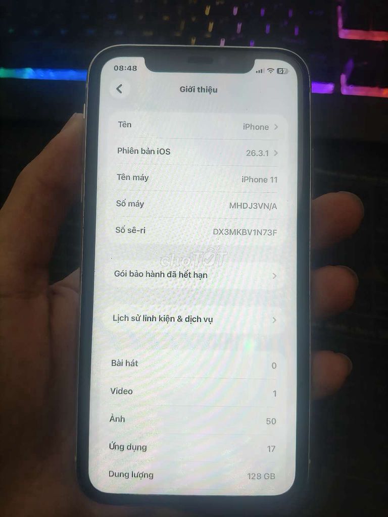 Apple iPhone 11 128GB Trắng 95%. Mua bán Điện thoại tại Thành phố Bến Tre Bến Tre được đăng bởi Bảo hình 1