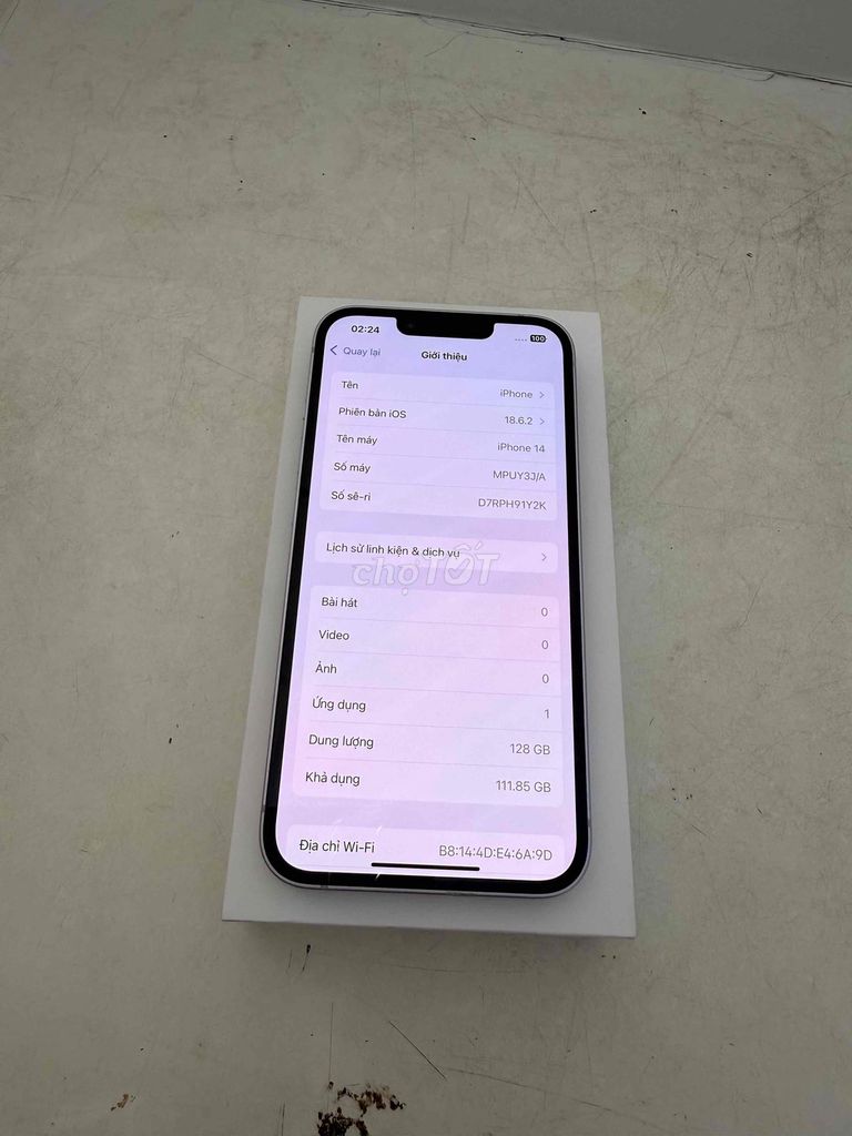 iPhone 14 128GB Tím Đã sử dụng. Mua bán Điện thoại tại Huyện Thuỷ Nguyên Hải Phòng được đăng bởi Hùng Nguyễn THP store hình 1